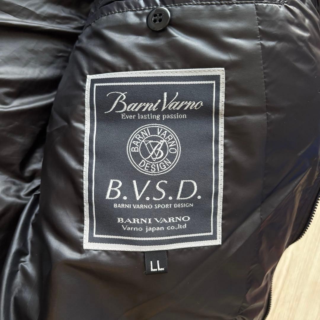 【極美品】BARNI VARNO ラインストーンロゴダウンベスト ブラック XL