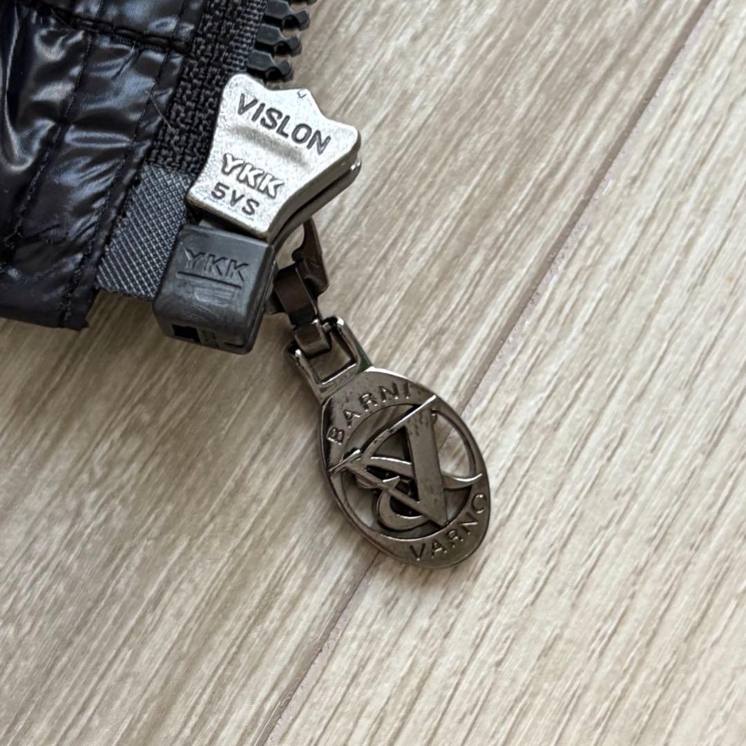 【極美品】BARNI VARNO ラインストーンロゴダウンベスト ブラック XL