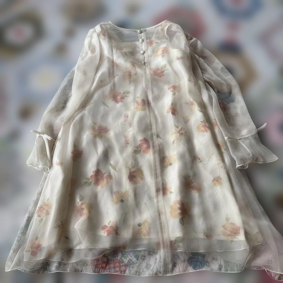 美品　M’S GRACY シフォン花柄ワンピースセット フェミニン　 春ワンピ