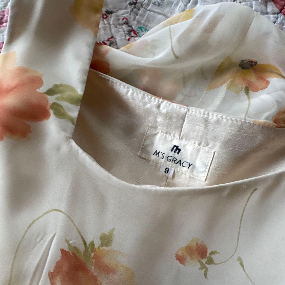 美品　M’S GRACY シフォン花柄ワンピースセット フェミニン　 春ワンピ