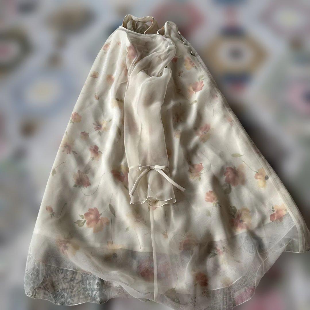 美品　M’S GRACY シフォン花柄ワンピースセット フェミニン　 春ワンピ