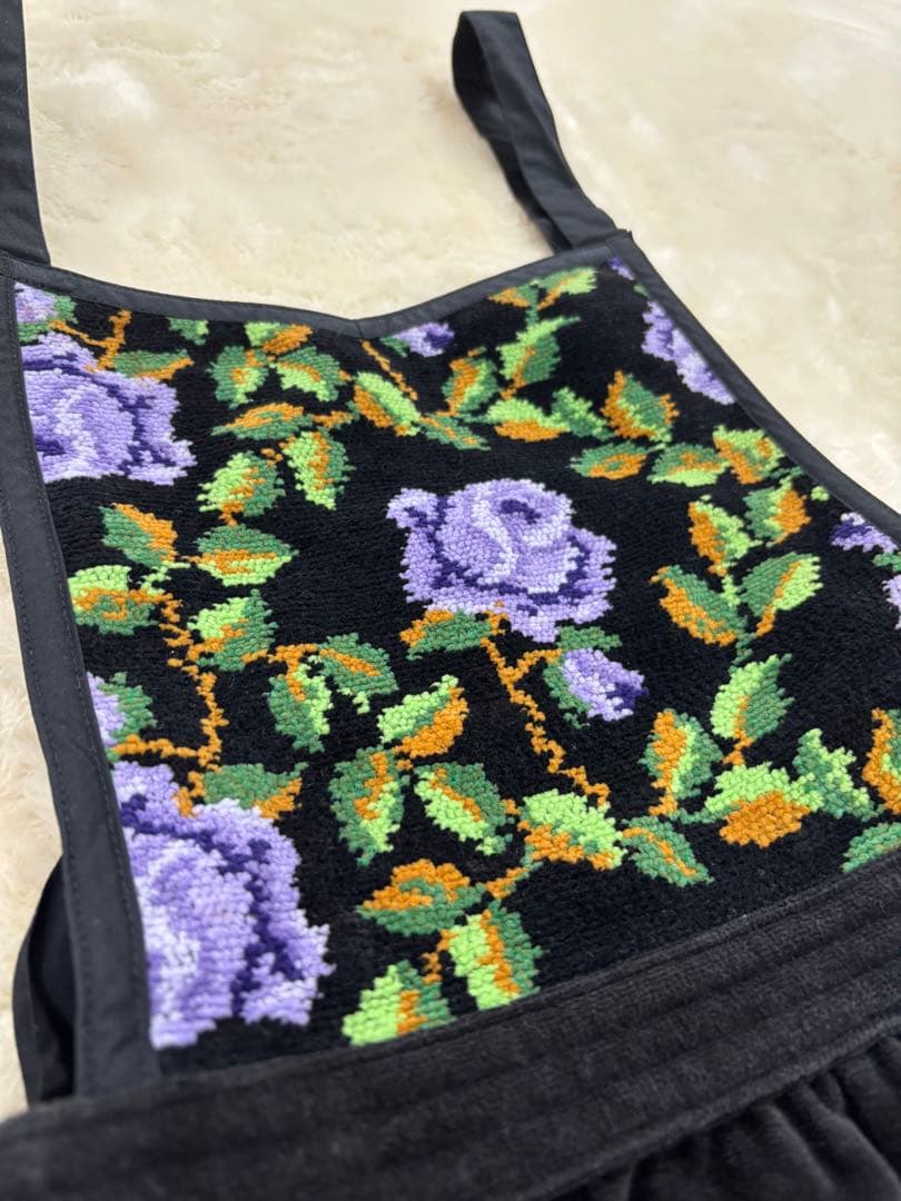 【新品】ホットマン アルパロ シュニール シェニール エプロン 花 フルエプロン