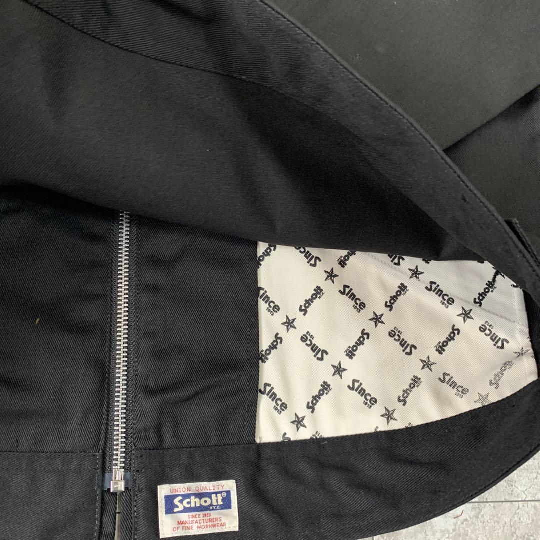 SCHOTTショット ワークジャケットコットンM 黒ブラックメンズ