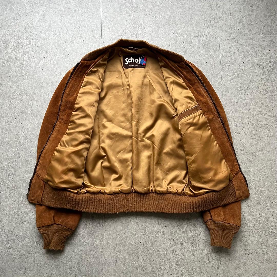 80s Schott ショット スエードレザー ボンバージャケット USA製