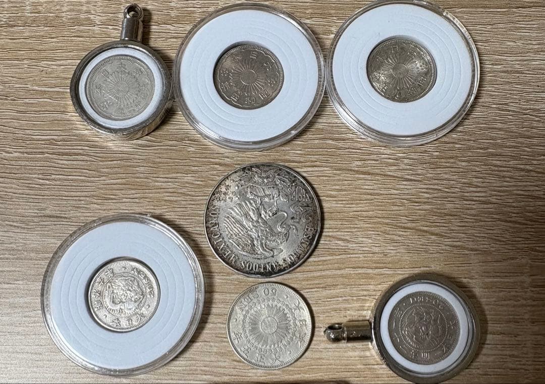 メキシコオリンピック銀貨　鳳凰50銭銀貨　龍20銭銀貨　旭日50銭銀貨