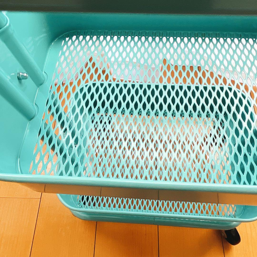 IKEA スチールワゴン ターコイズ