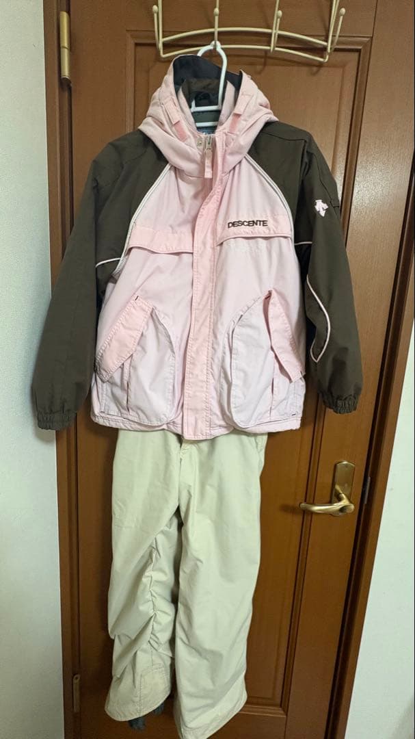 デサント DESCENTE スキーウェア上 下 150ブラウンピンク(調節可能)