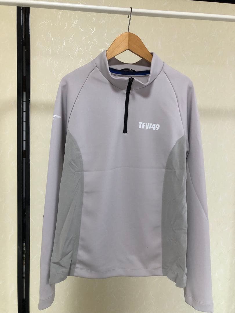 TFW49 MOCK NECK HALF ZIP GREY サイズS