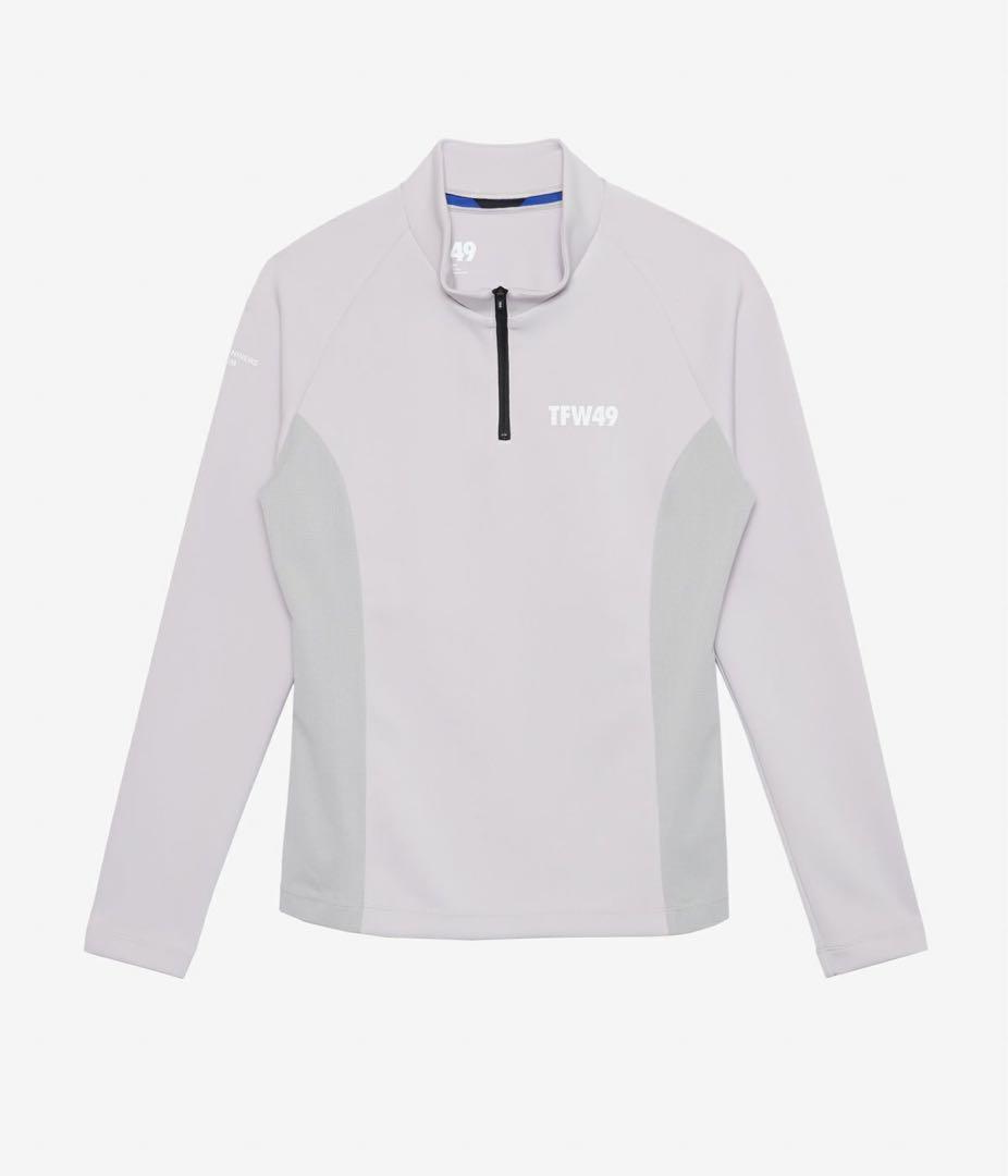 TFW49 MOCK NECK HALF ZIP GREY サイズS