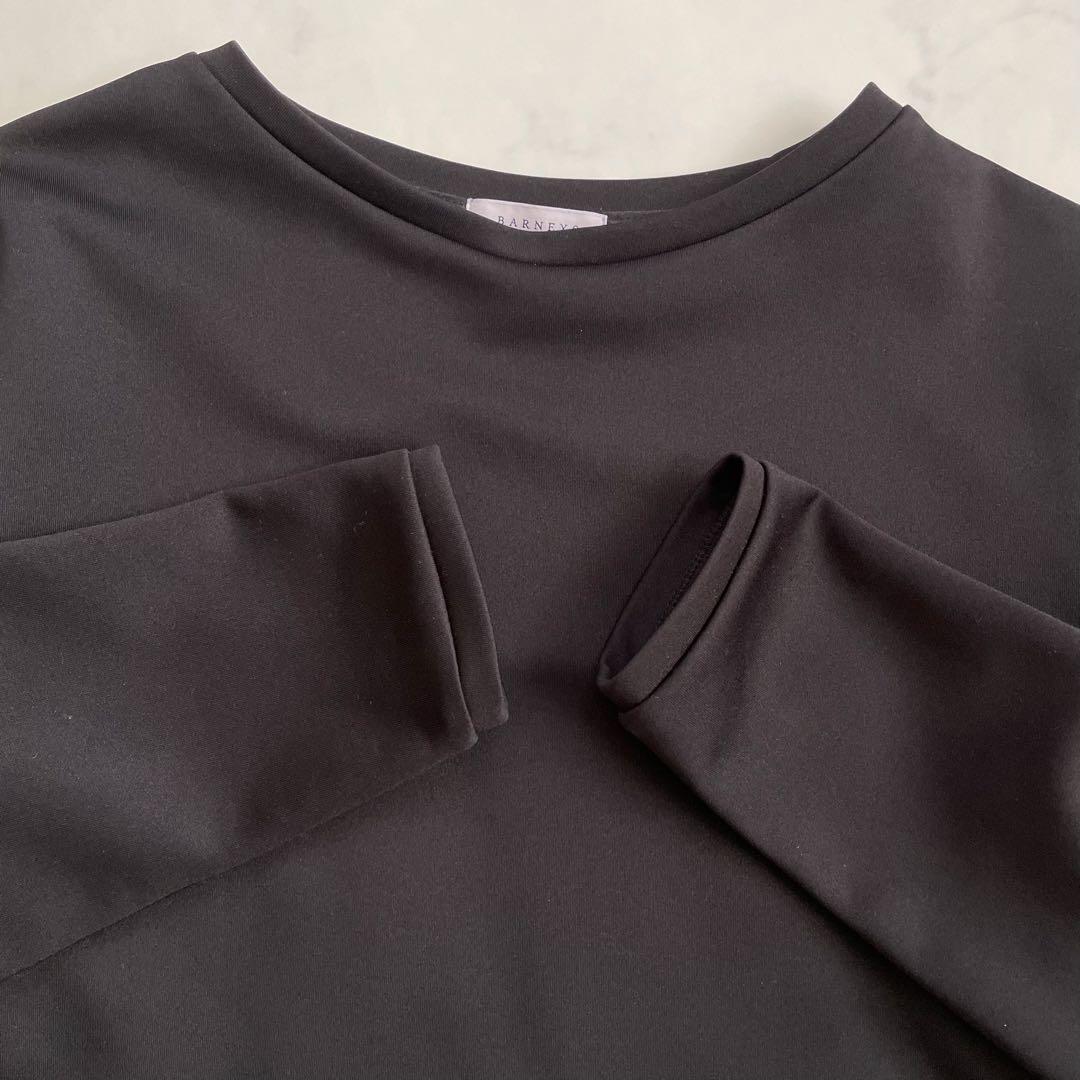 BARNEYS NEWYORK プリーツ　ロングワンピース　黒　フリーサイズ