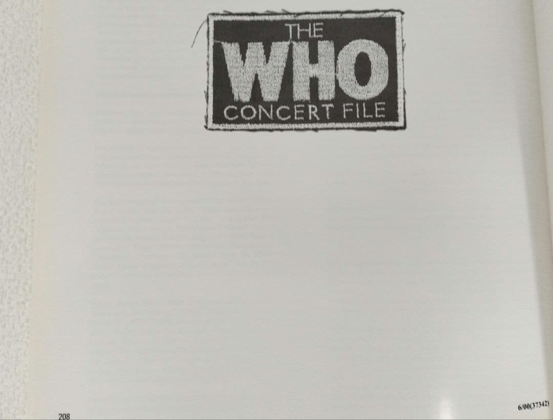 1998年1月1日発行 『ザ・フー／ＴＨＥ ＷＨＯ…』【中古本・洋書・英語版