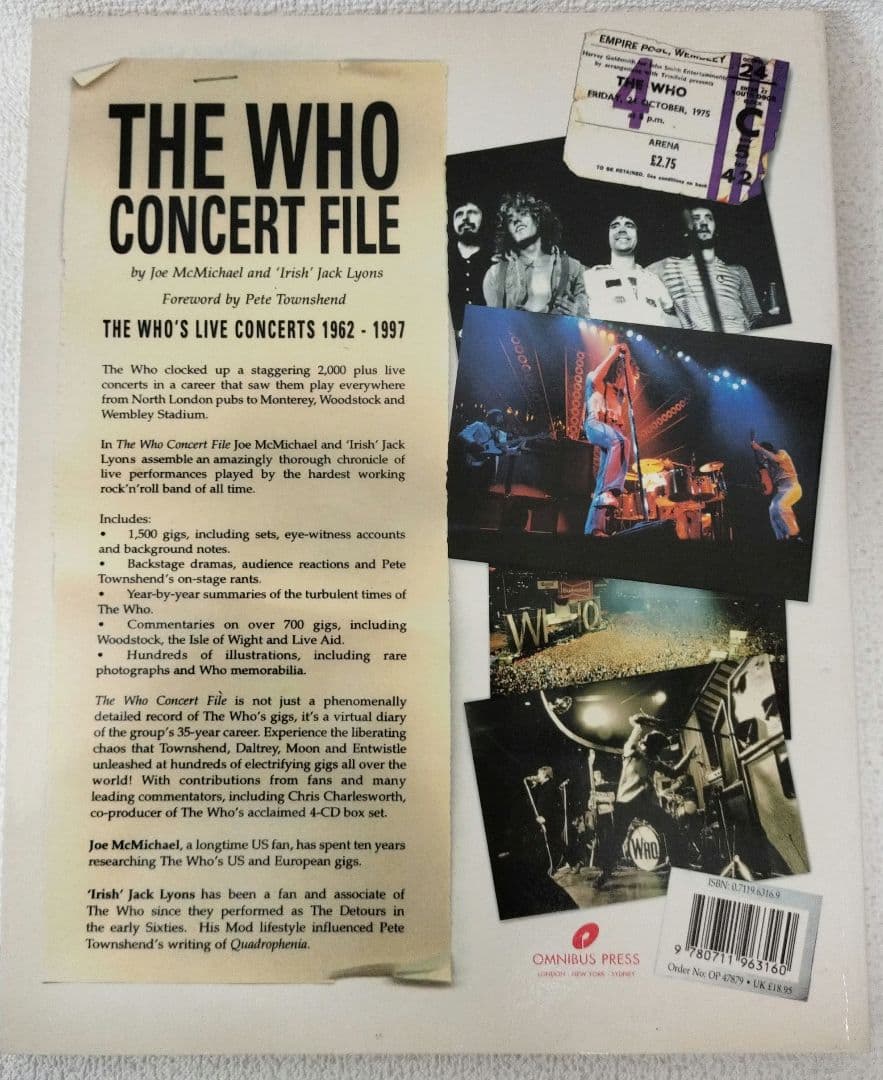 1998年1月1日発行 『ザ・フー／ＴＨＥ ＷＨＯ…』【中古本・洋書・英語版