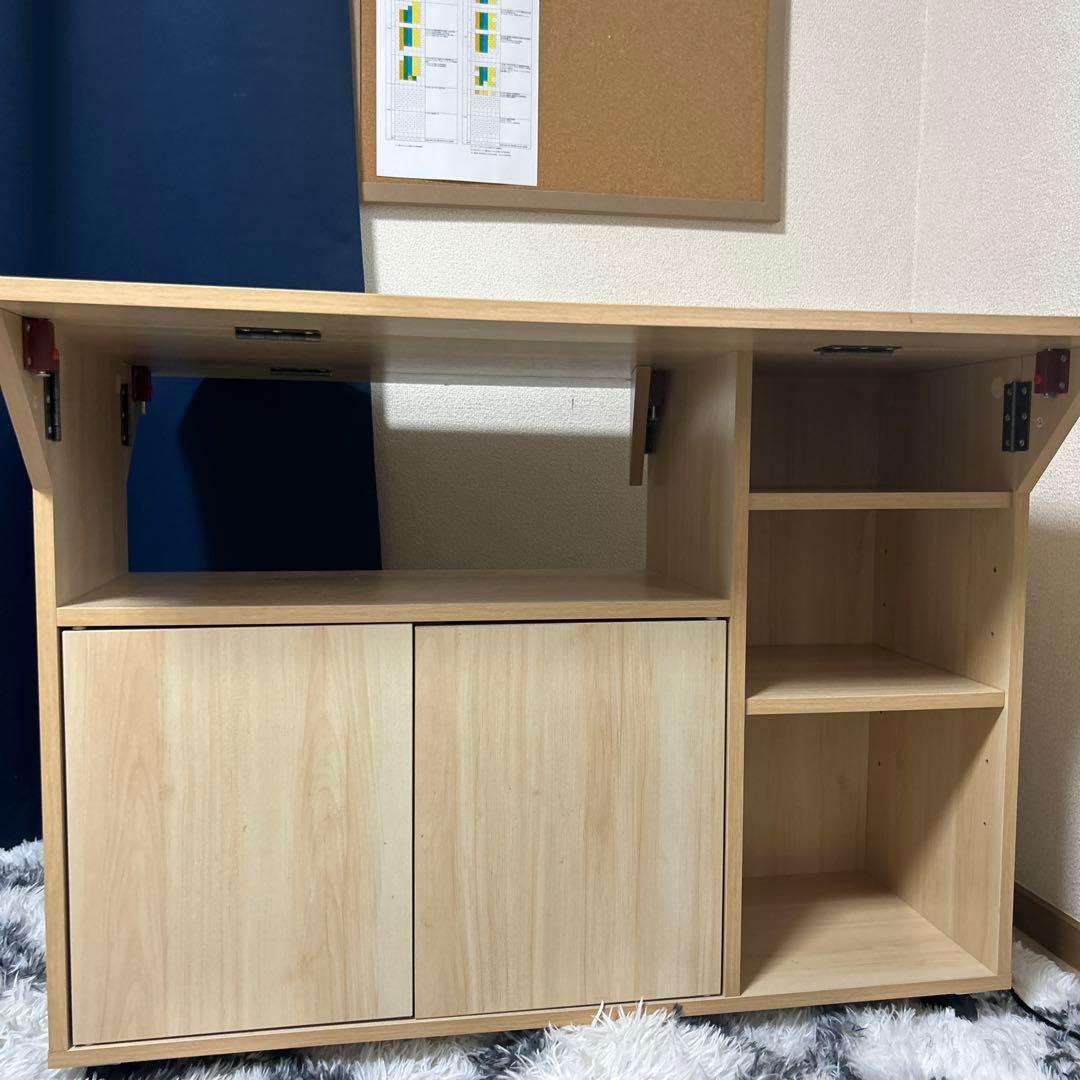 【中古品】ナチュラルウッド L字型デスク