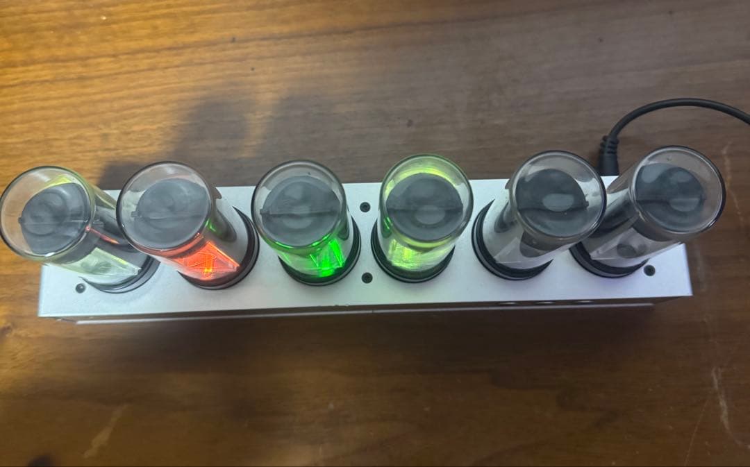ニキシー管風 時計 ギクシークロック (管2本ジャンク) Gixie clock
