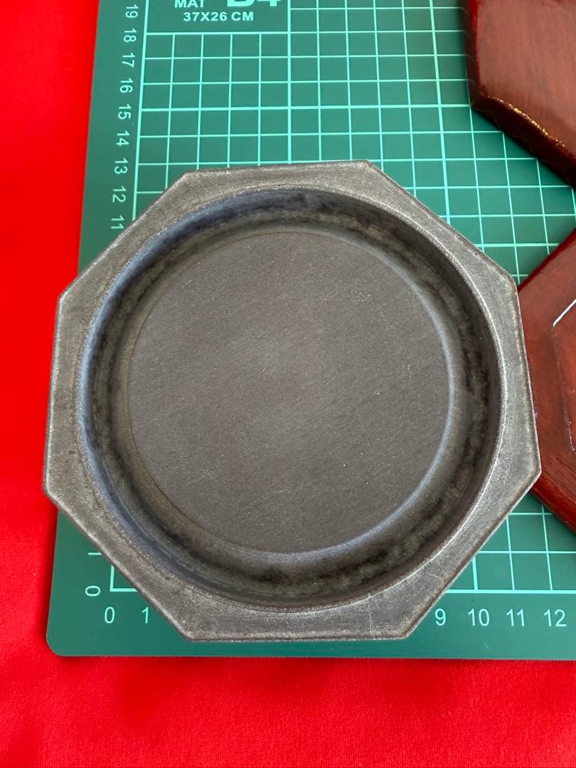 う*様 八角端渓硯 ★☆ 木製漆器箱 書道具 硯
