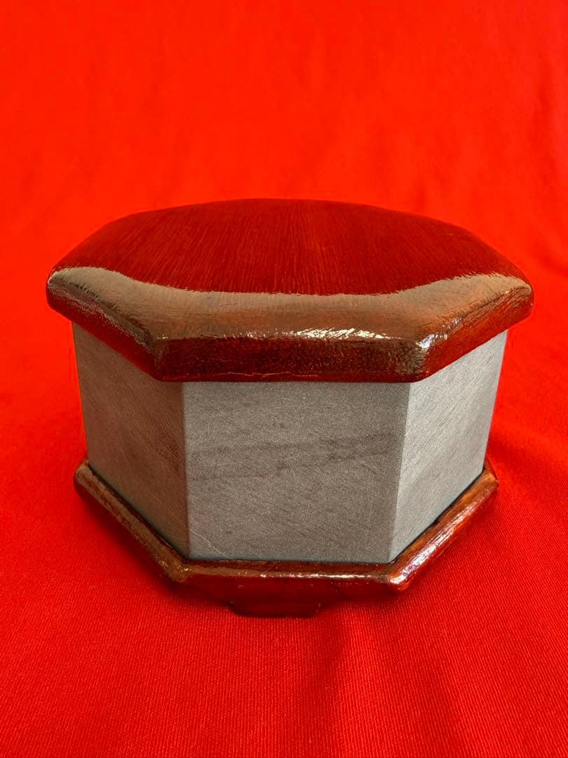 う*様 八角端渓硯 ★☆ 木製漆器箱 書道具 硯