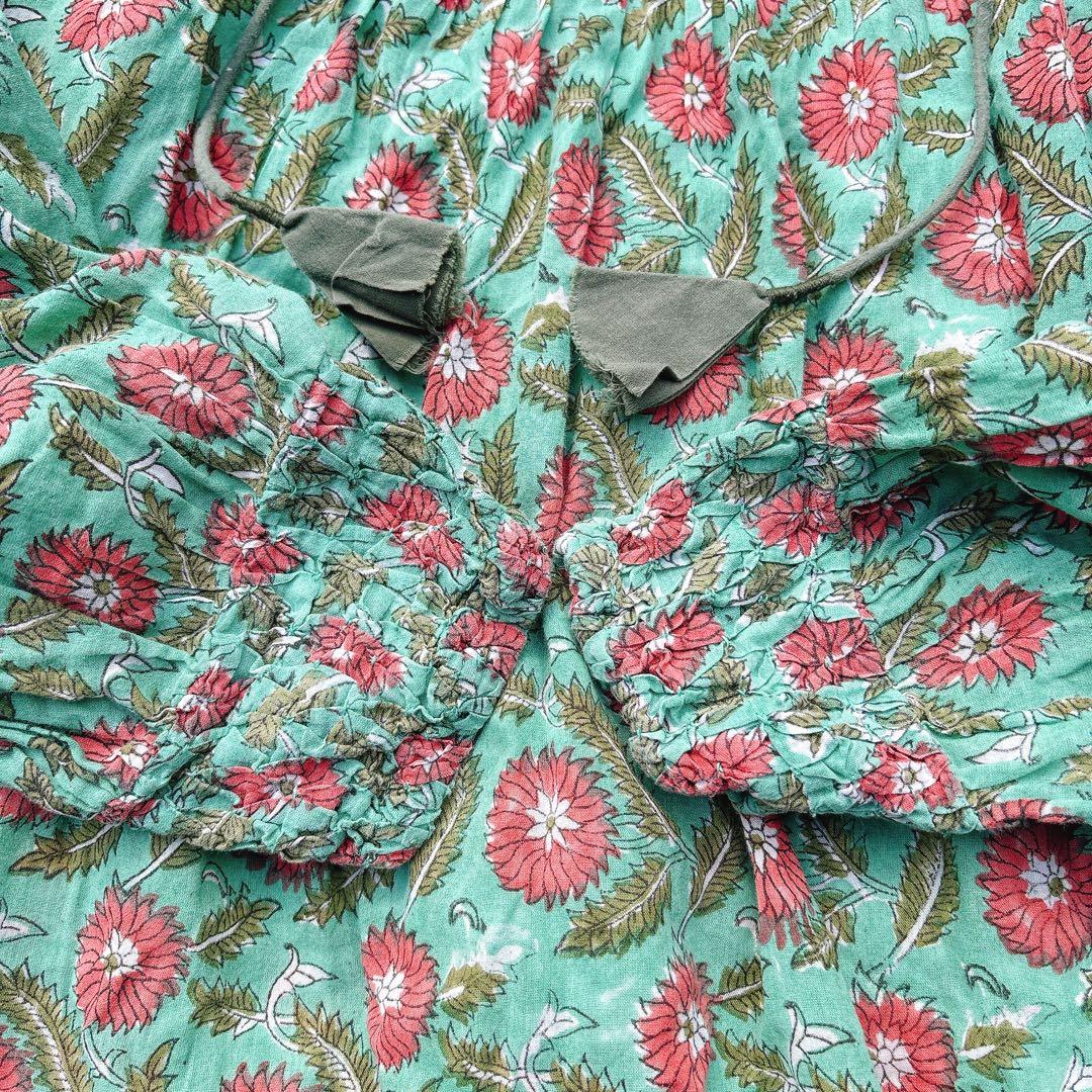 【美品✨】Kiiraキーラ　ロングシャツワンピース　コットン　インド綿　花柄　F
