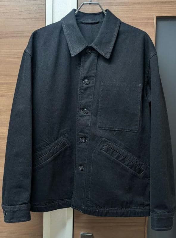 完売 UNIQLO U オーバーサイズカラーデニムジャケット　ブラック　M