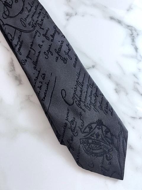 【極上カリグラフィー】 Berluti ベルルッティ グレイ×ブラック ネクタイ