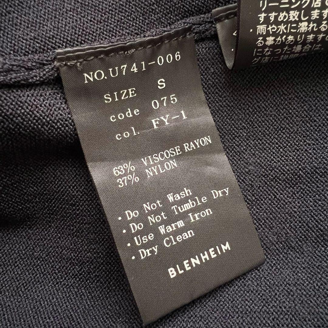 BLENHEIM ブレンヘイム　異素材イレギュラー切替ワンピース　ネイビー　S