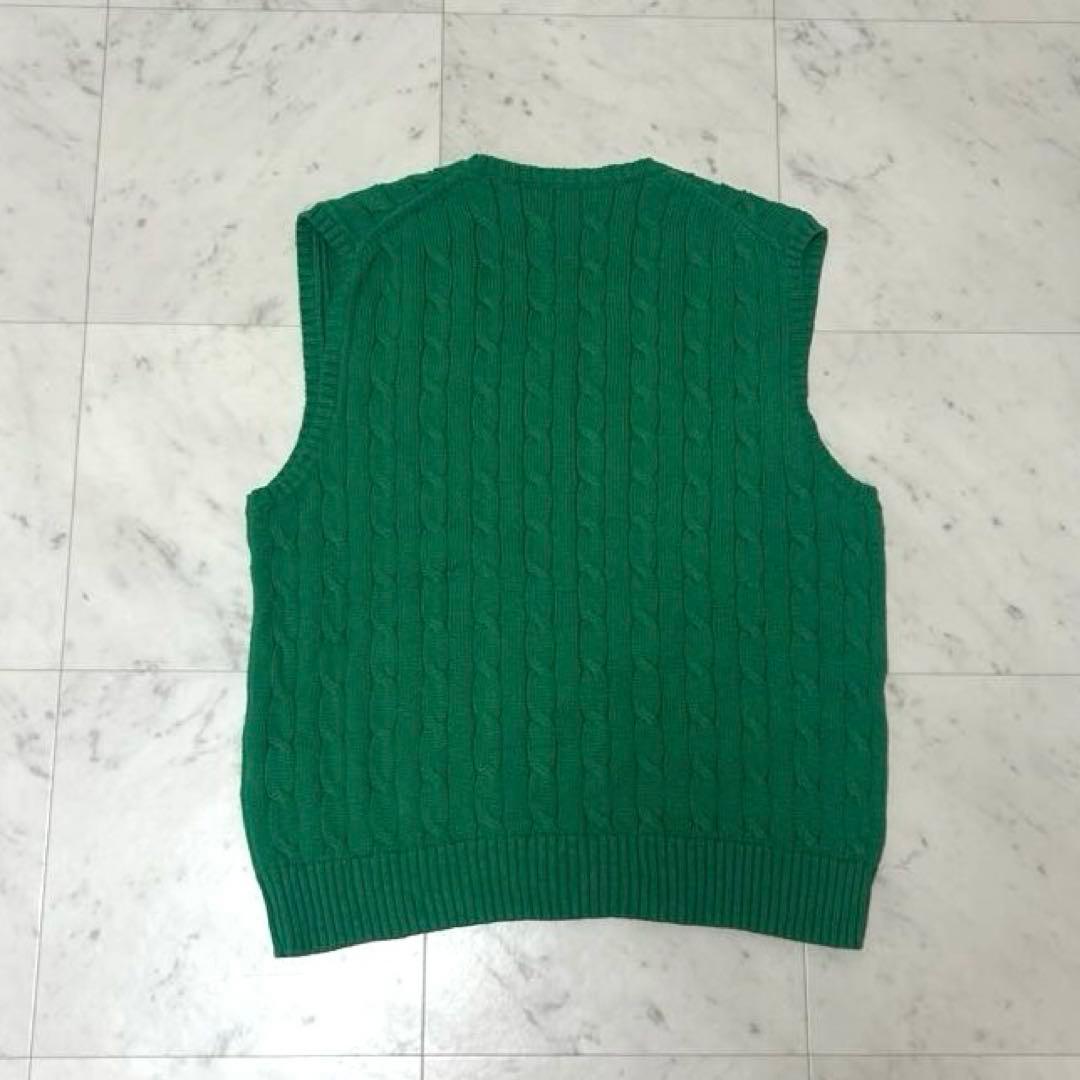 美品 ポロラルフローレン ケーブル編み ベスト 現行タグ QRコード XL