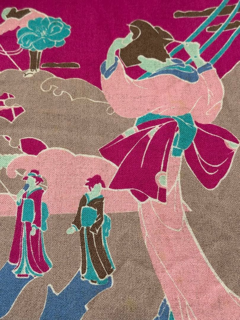 と*ぴ様 HANAE MORI　森英恵　ヴィンテージ　和風柄　ピンク系　ロングワ