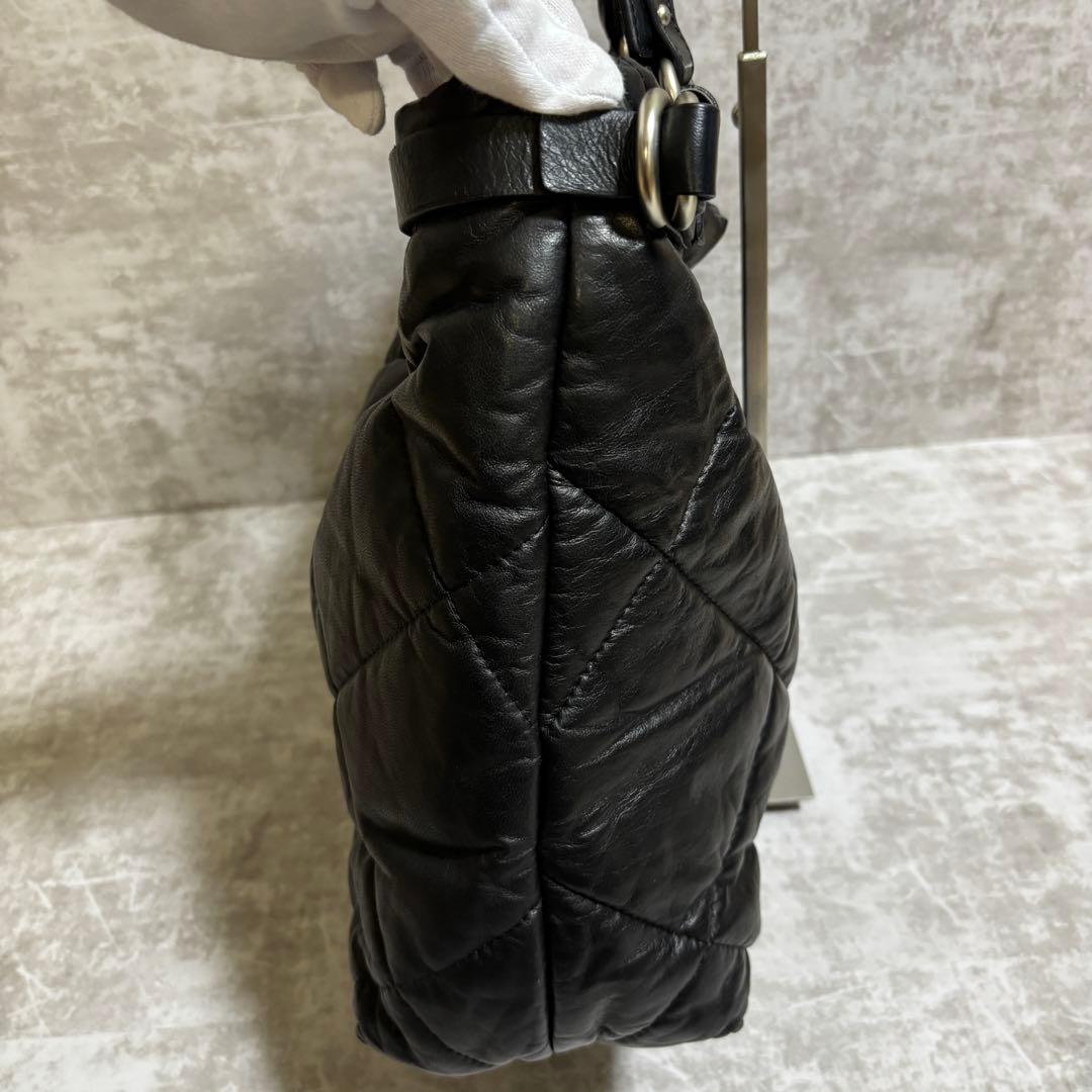 H316 MONCLER キルティング　トートバッグ　ダウン　ブラック　男女兼用