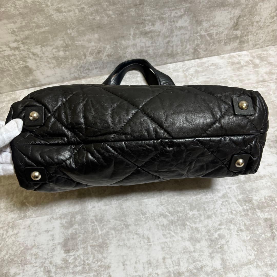 H316 MONCLER キルティング　トートバッグ　ダウン　ブラック　男女兼用
