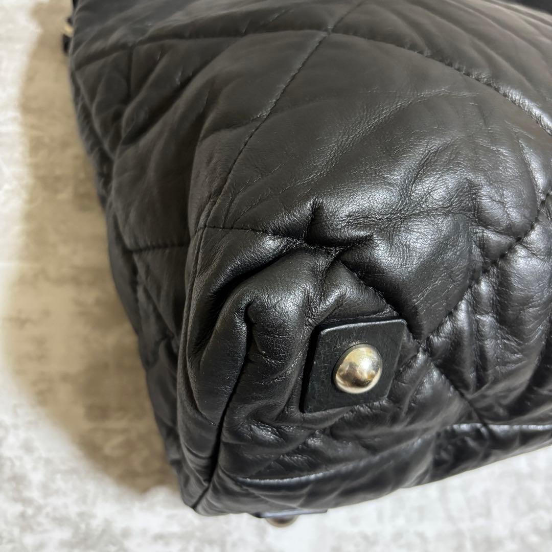 H316 MONCLER キルティング　トートバッグ　ダウン　ブラック　男女兼用