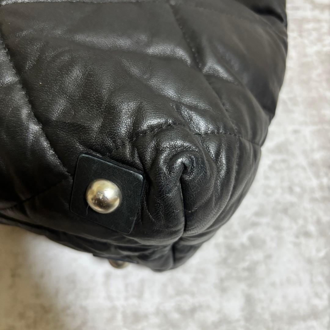 H316 MONCLER キルティング　トートバッグ　ダウン　ブラック　男女兼用
