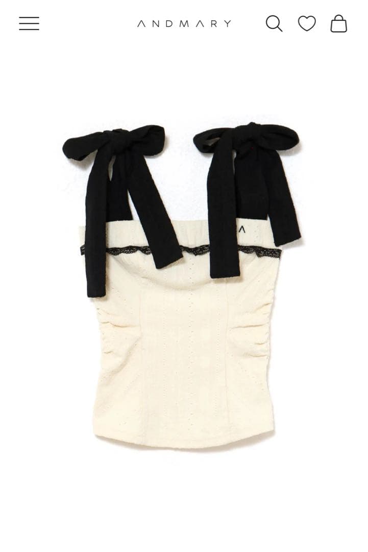 andmary Samantha ribbon tops リボンビスチェ