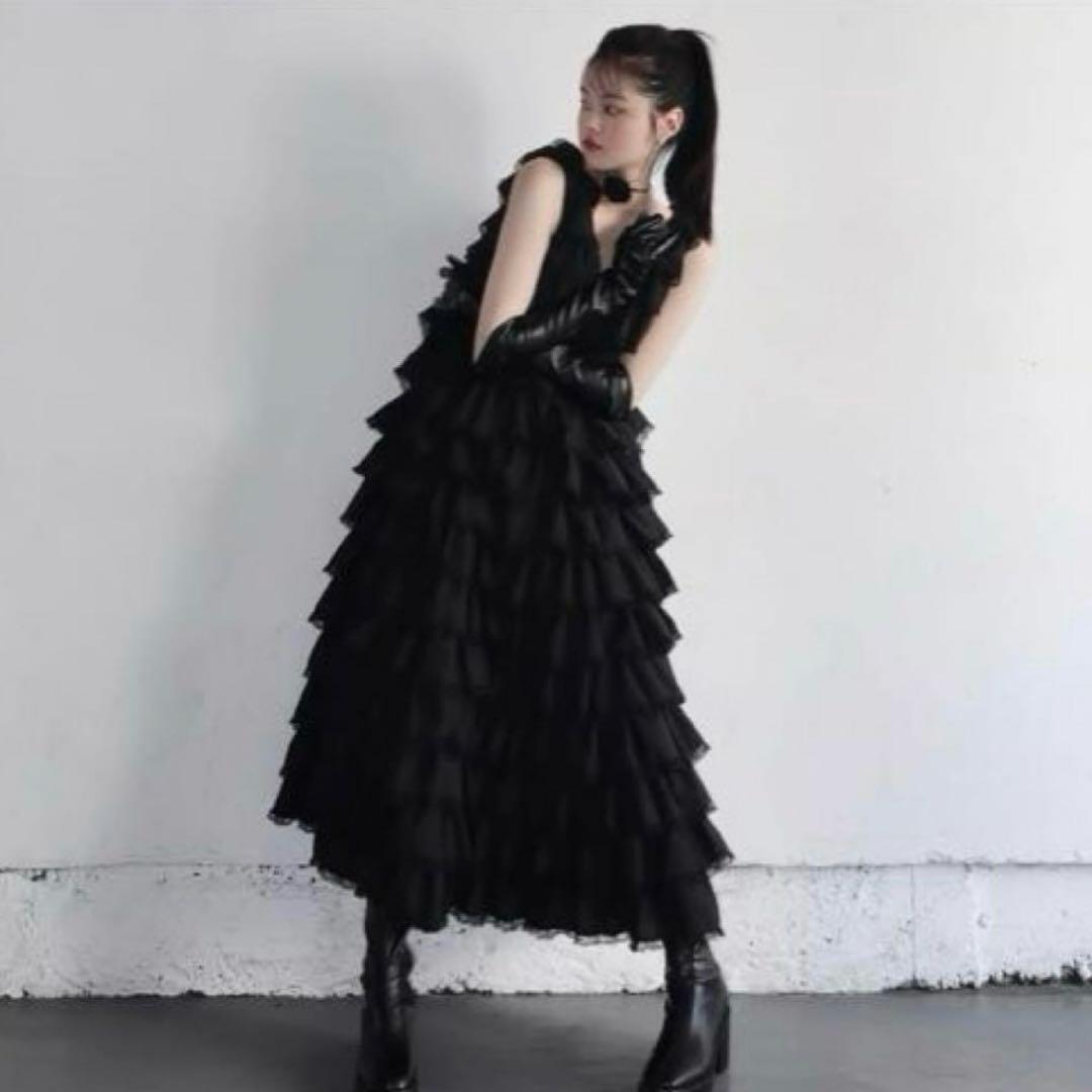Treat ürself angel wings long dress(クロ)