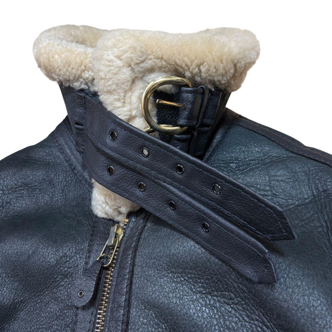 Schott B-3 ムートンジャケット ラムレザー 黒 サイズ42