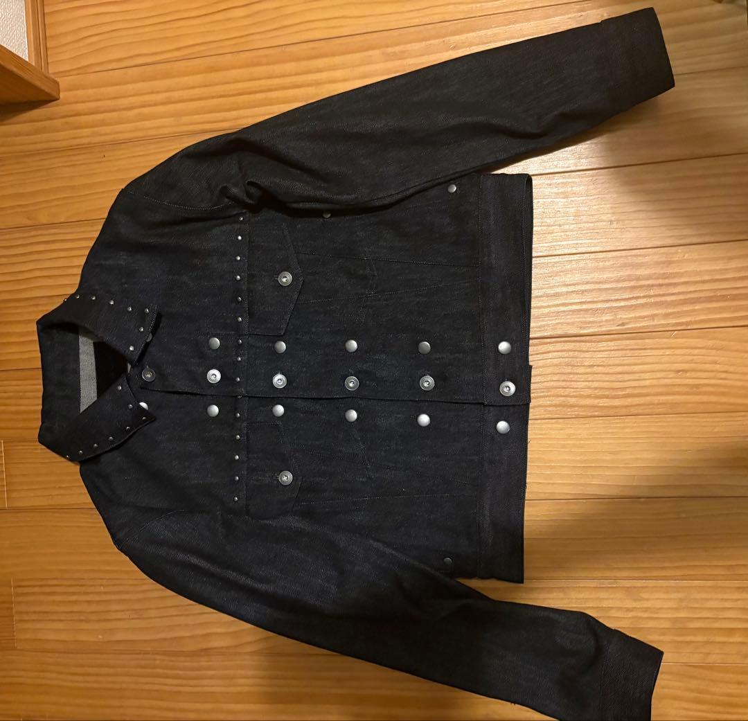 ANDER HUNK スタッズブラックリジットデニムジャケット