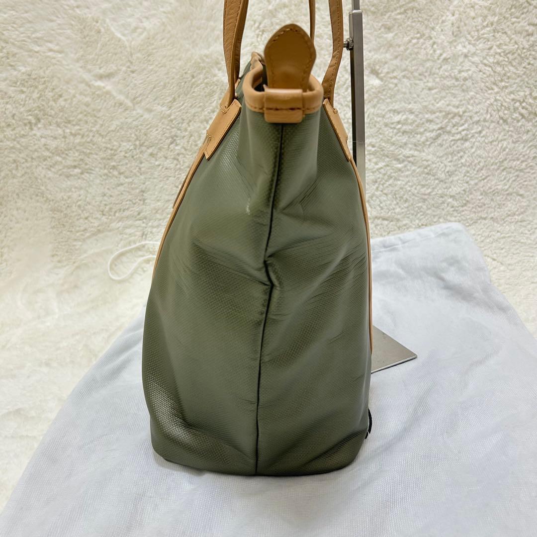 【極美品】ハンティングワールド A4 トートバッグ グリーン ロゴ