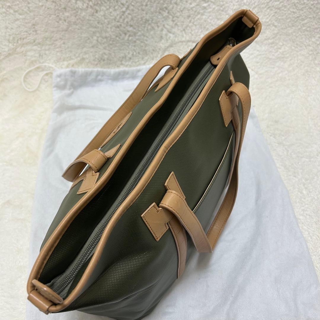 【極美品】ハンティングワールド A4 トートバッグ グリーン ロゴ