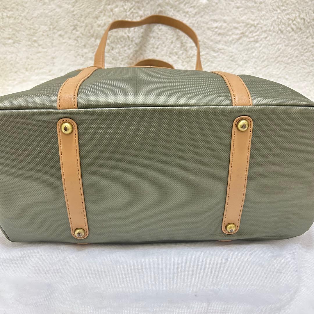 【極美品】ハンティングワールド A4 トートバッグ グリーン ロゴ