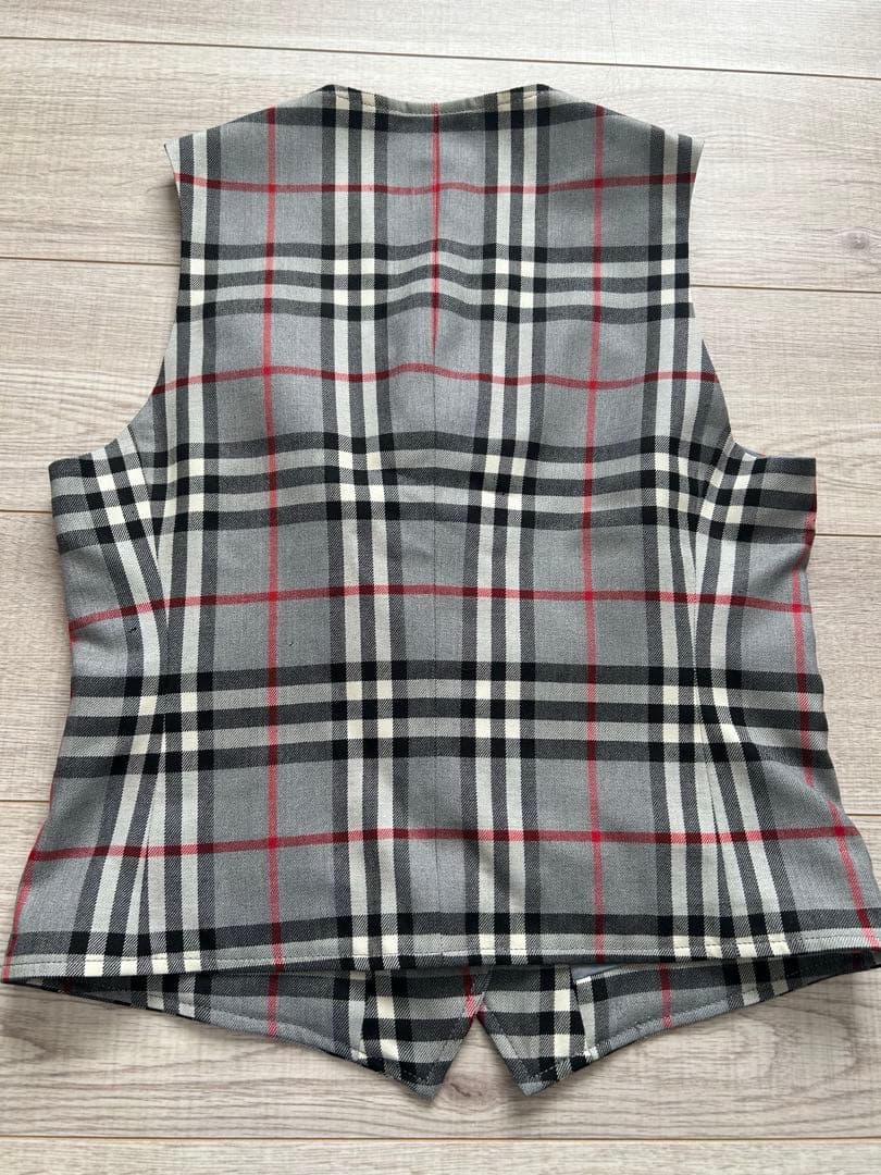 Burberrys ノバチェック ベスト グレー 9AB2 ウール 90s