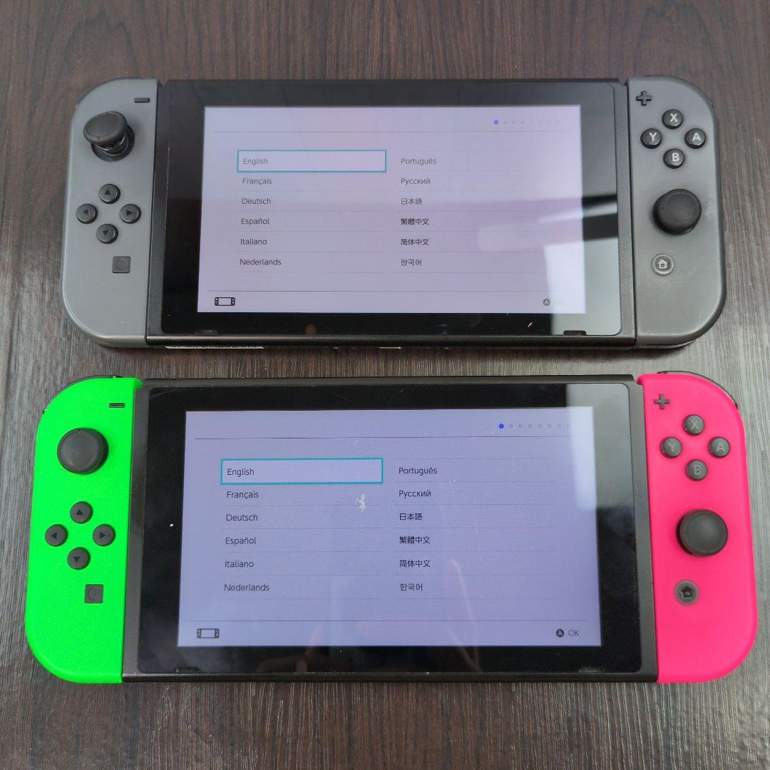 Nintendo Switch 本体 グレー・緑・ピンク