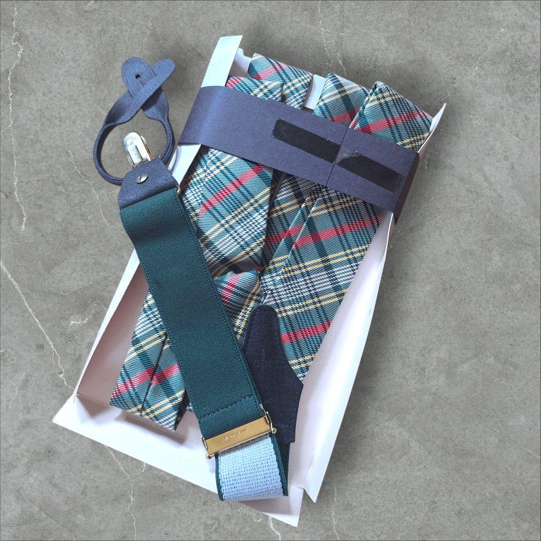 Gieves & Hawkes チェック柄サスペンダー