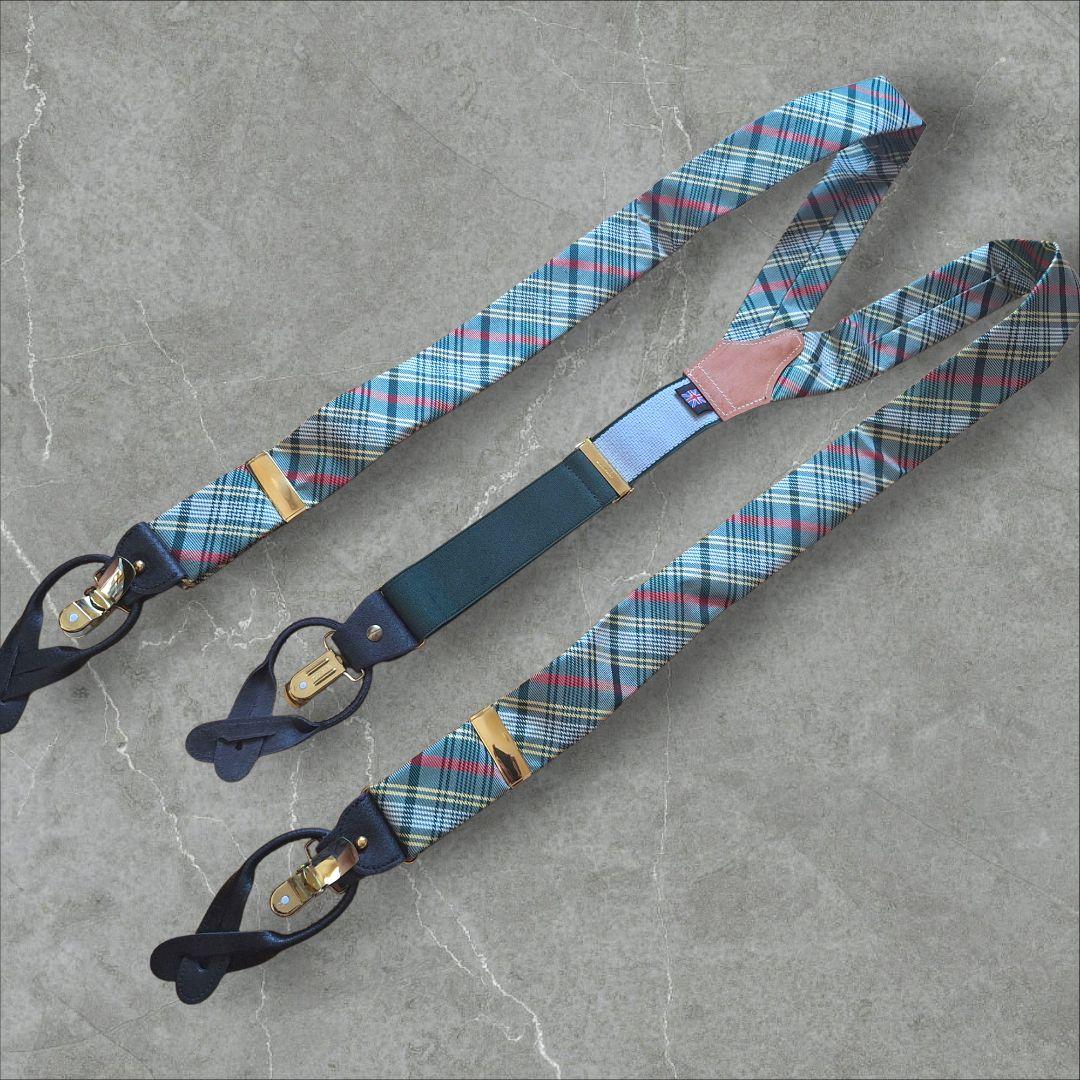 Gieves & Hawkes チェック柄サスペンダー