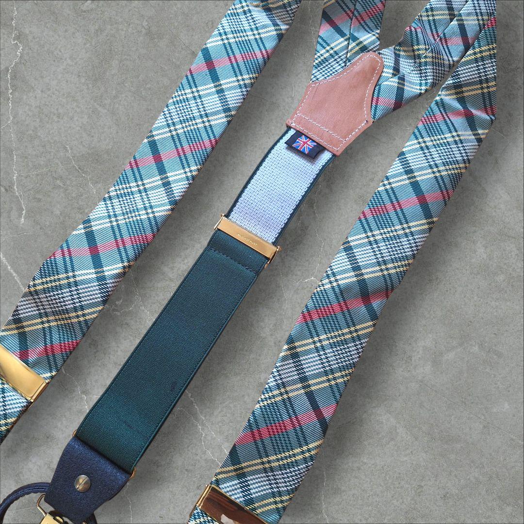 Gieves & Hawkes チェック柄サスペンダー