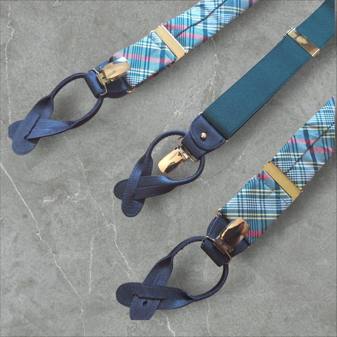 Gieves & Hawkes チェック柄サスペンダー