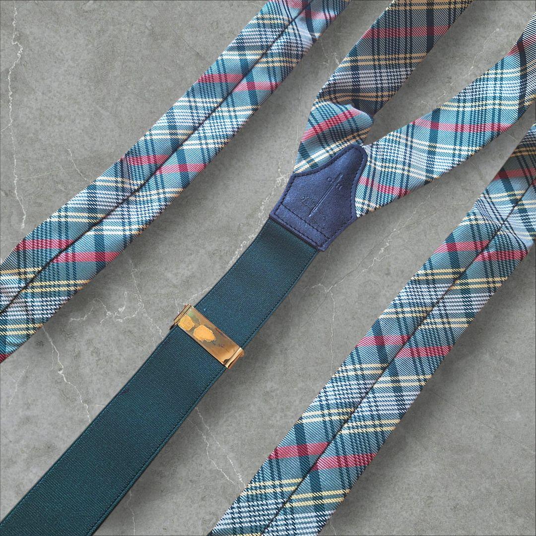Gieves & Hawkes チェック柄サスペンダー