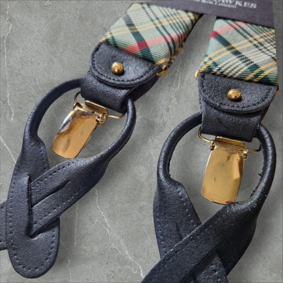 Gieves & Hawkes チェック柄サスペンダー