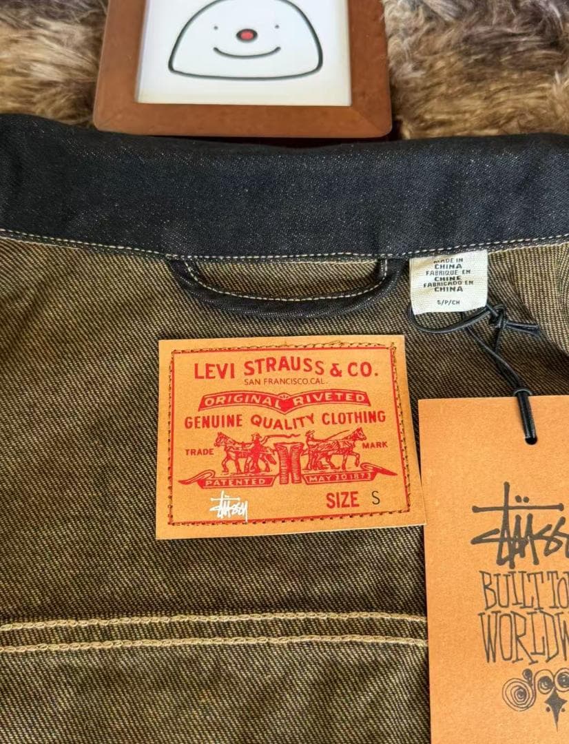 Levi's Stussy コラボ ブラックデニムジャケット S