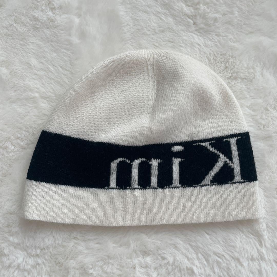 MatinKim LOGO JACQUARD SHORT BEANIE ホワイト