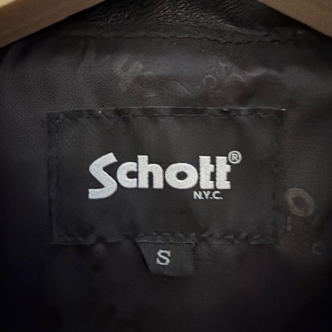Schott ショット シープレザー シングルライダース S ブラック