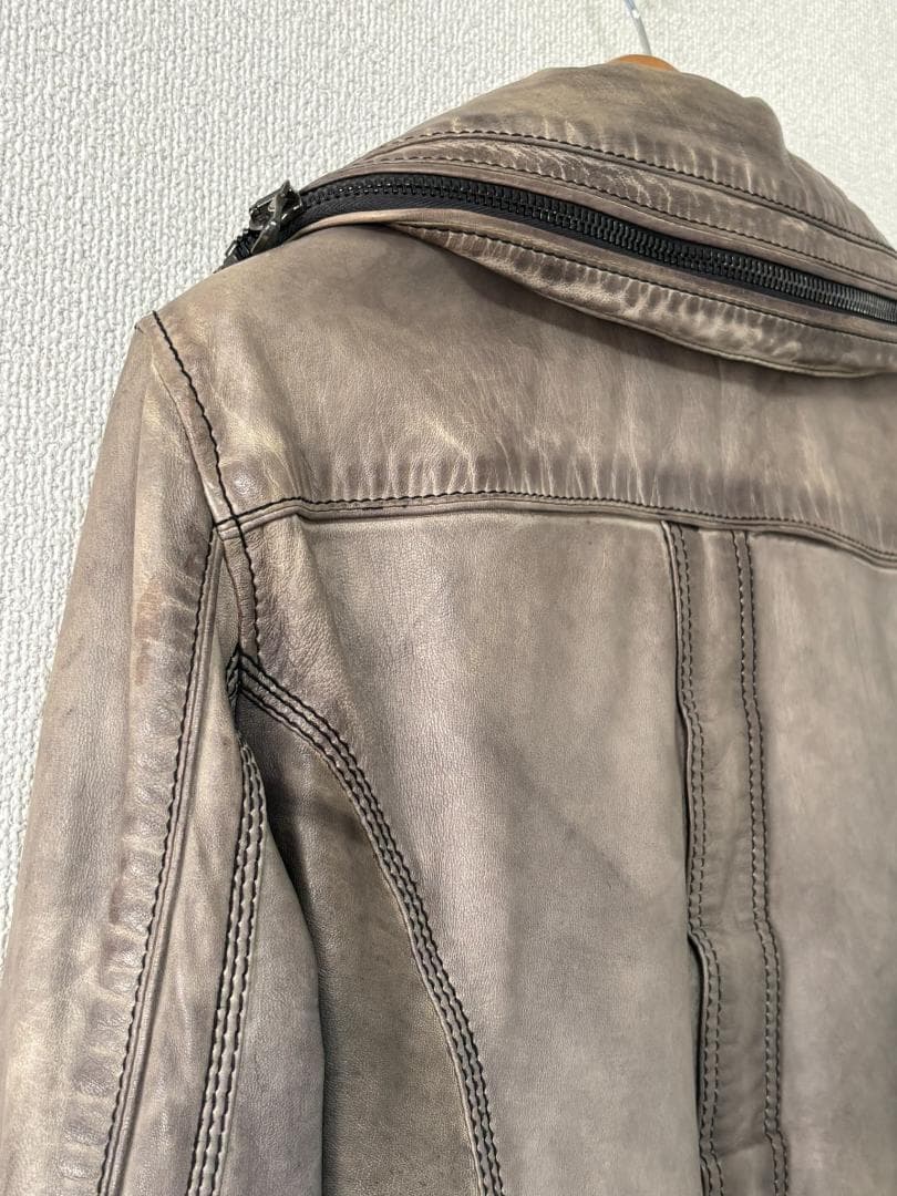 D&G ドルチェ＆ガッバーナ ラムレザー ジャケット 46 グレー