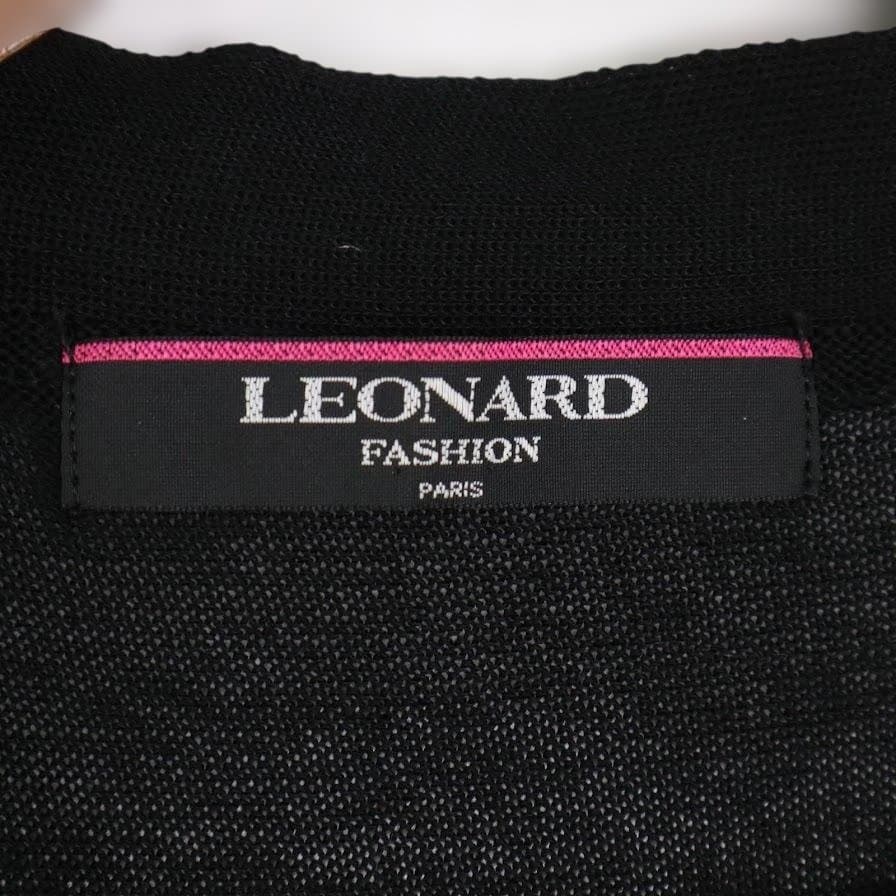 LEONARD レオナール ペイズリー ベスト リボン　モノトーン　LL 日本製